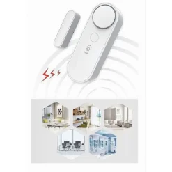 SENSORE WIRELESS WIFI PER PORTA FINESTRA CON SIRENA AUDIO ALEXA GOOGLE HOME ZX-D41
