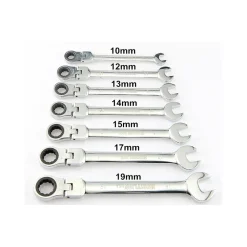 SERIE SET KIT 7 CHIAVI SNODO A CRICCHETTO FLESSIBILI IN VALIGETTA TRASPORTO