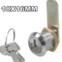 SERRATURA A CILINDRO PER CASELLARI A VITE CASETTE CASSETTI 18X16MM CON 2 CHIAVI