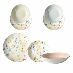 SERVIZIO DA TAVOLA CON PIATTI PIANI FONDI FRUTTA CLORIDE IN PORCELLANA 18 PEZZI CUCINA