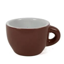 SERVIZIO SET 6 TAZZINE DA CAFFE TAZZINA BASSA IN CERAMICA MARRONE DA CUCINA