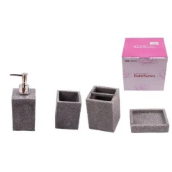 SET 4 ACCESSORI BAGNO SS0098 IN CERAMICA PORTA SAPONE PORTA SPAZZOLINO DISPENSER