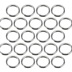 SET 30 ANELLI ANELLO SPACCATI SPIRALE PORTACHIAVI 30MM IN ACCIAIO CERCHIO TONDO