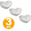 SET 3 ANTIPASTIERE CIOTOLE CUORE FINGER FOOD BIANCO PORCELLANA SNACK APERITIVO