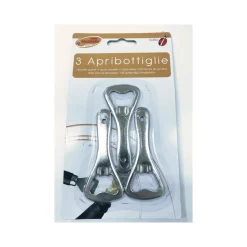 SET 3 APRIBOTTIGLIE A LEVA IN ACCIAIO APRI BOTTIGLIE TAPPI BARATTOLI LEVATAPPI