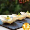 SET 12 BARCHETTE FINGER FOOD IN FIBRA DI PIOPPO CATERING APERITIVO 12,5 X 7 CM