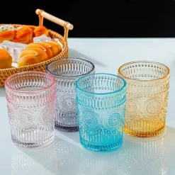 SET 6 BICCHIERI COLORATI DA 300ML IN VETRO PER ACQUA E VINO BICCHIERE COLORATO