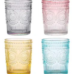 SET 6 BICCHIERI COLORATI DA 300ML IN VETRO PER ACQUA E VINO BICCHIERE COLORATO