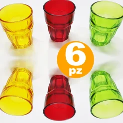 SET 6 BICCHIERI COSTA SWEET COLORATI VETRO BEVANDA CAFFE LIQUORE CHUPITOS SHOT