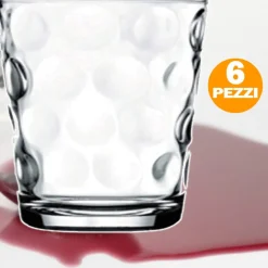 SET 6 BICCHIERI TRASPARENTI DA TAVOLA RISTORANTE BAR PER ACQUA O BIBITE 250CC