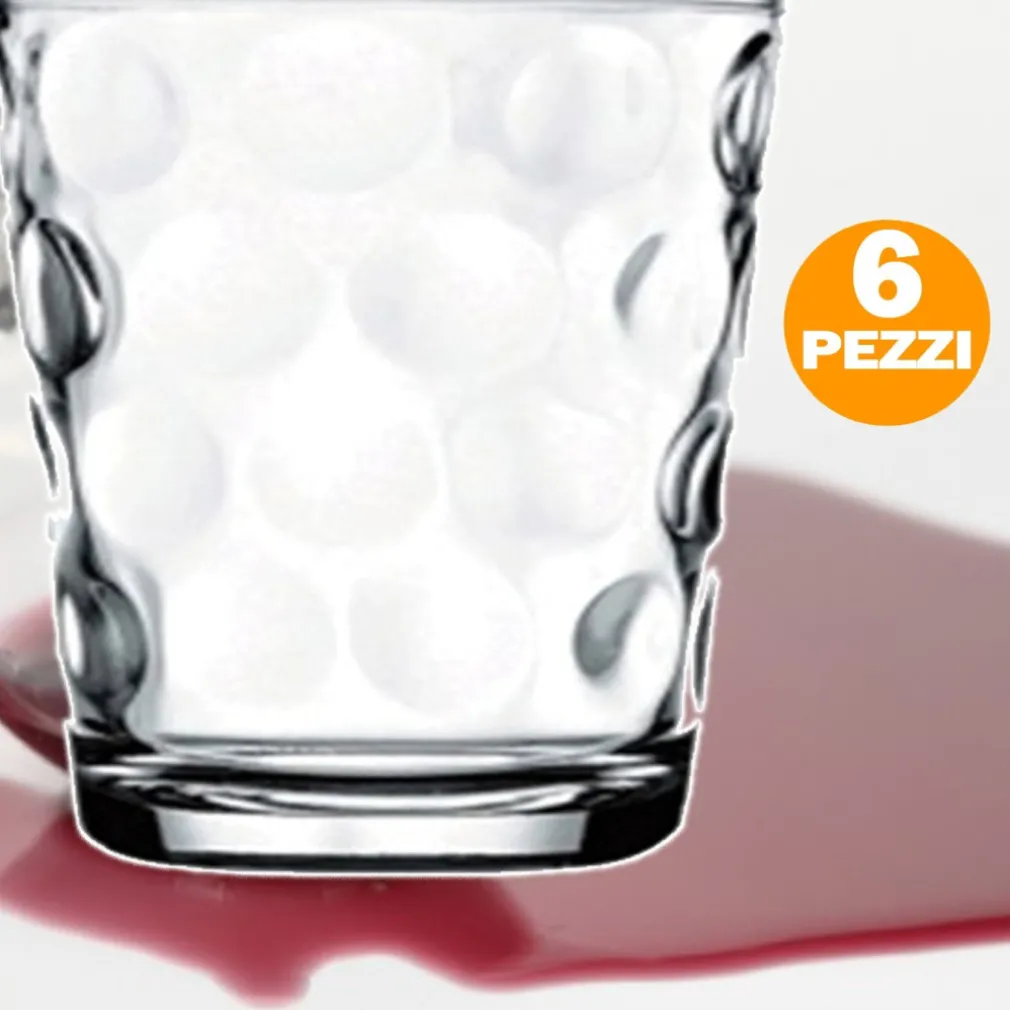SET 6 BICCHIERI TRASPARENTI DA TAVOLA RISTORANTE BAR PER ACQUA O BIBITE 250CC
