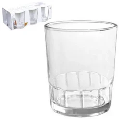 SET 6 BICCHIERI TRASPARENTI 255ML IN VETRO DA TAVOLA ACQUA BEVANDA CALDA THE