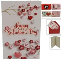 SET 3 BIGLIETTI AUGURI SAN VALENTINO BIGLIETTINO 13.5X8.5CM 6 FANTASIE ASSORTITE