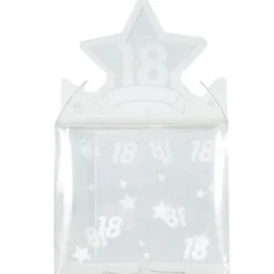 SET 12 BOMBONIERA BOMBONIERE SCATOLA 18 ANNI TRASPARENTE PORTACONFETTI CONFETTI