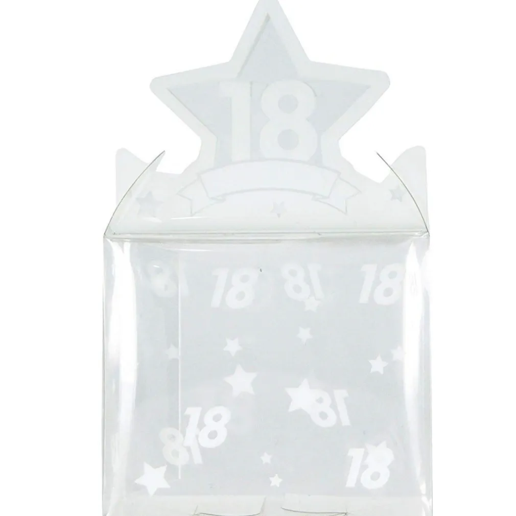 SET 12 BOMBONIERA BOMBONIERE SCATOLA 18 ANNI TRASPARENTE PORTACONFETTI CONFETTI