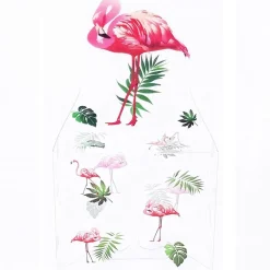 SET 12 BOMBONIERA BOMBONIERE SCATOLA FENICOTTERO TRASPARENTE PORTACONFETTI