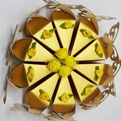 SET 10 BOMBONIERA BOMBONIERE SCATOLINA SPICCHI TORTA ORO FARFALLA PORTACONFETTI