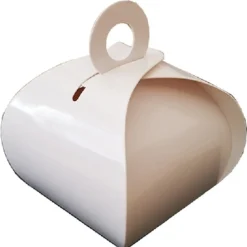 SET 15 BOMBONIERA SCATOLA BIANCO TORTINA CARTA LUCIDA PORTACONFETTI MATRIMONI BATTESIMO