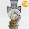 SET 12 BOMBONIERE CROCE COMUNIONE EUCARESTIA CALICE BIANCO CERAMICA SOPRAMMOBILE
