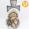 SET 12 BOMBONIERE CROCE NATIVITA' GIUSEPPE MADONNA BIANCO CERAMICA SOPRAMMOBILE