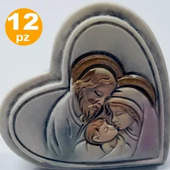 SET 12 BOMBONIERE CUORE NATIVITA' GIUSEPPE MADONNA BIANCO CERAMICA SOPRAMMOBILE