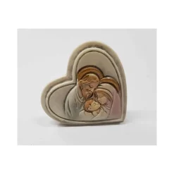 SET 12 BOMBONIERE CUORE NATIVITA' GIUSEPPE MADONNA BIANCO CERAMICA SOPRAMMOBILE