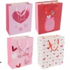 SET 6 BUSTE REGALO BORSA SACCHETTI SAN VALENTINO 18X23X10CM 69875 VARIE FANTASIE