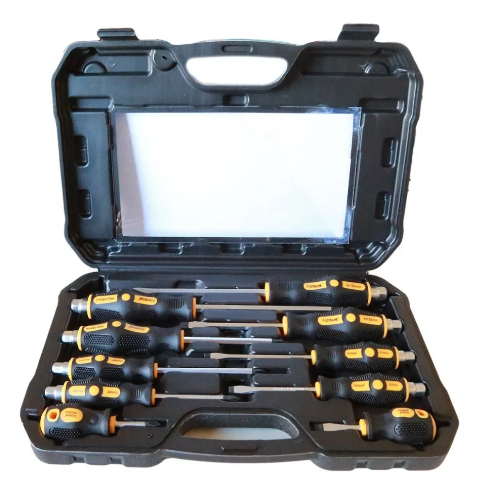 SET 10 CACCIAVITI CACCIAVITE CROCE E TAGLIO IMPATTO PUNTE MAGNETICHE CR-V