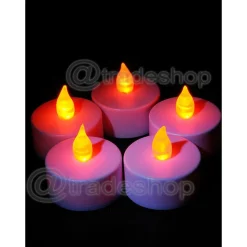 SET 24 CANDELE FIAMMA LUMINI LED DECORATIVE A BATTERIA VOTIVI LUCE BIANCO CALDO