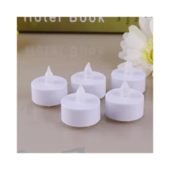 SET 24 CANDELE FIAMMA LUMINI LED DECORATIVE A BATTERIA VOTIVI LUCE BIANCO CALDO