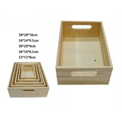 SET 5 CASSETTE CASSETTA IN LEGNO NATURALE DECOUPAGE MATRIOSKA SCATOLA