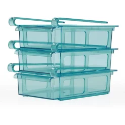 SET 3 CASSETTO A MORSETTI FRIGORIFERO 20,5X15X7CM FACILE DA APPENDERE FRIGORIFERI