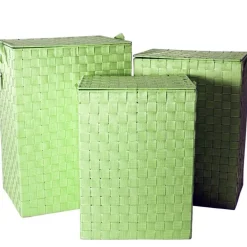 SET 3 CESTI PORTABIANCHERIA PORTATUTTO CASA TESSUTO 3 MISURE 54/51/46CM  COLORE