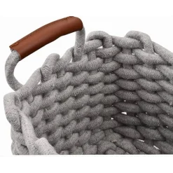 SET 3 CESTINI INTRECCIATI CORDA CESTO PORTA OGGETTI ORGANIZZA DECORA CASA 10635