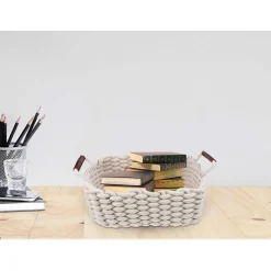 SET 3 CESTINI INTRECCIATI IN CORDA CESTO PORTAOGGETTI ORGANIZZA DECORA CASA 10634