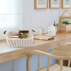 SET 3 CESTINI INTRECCIATI IN CORDA CESTO PORTAOGGETTI ORGANIZZA DECORA CASA 10634