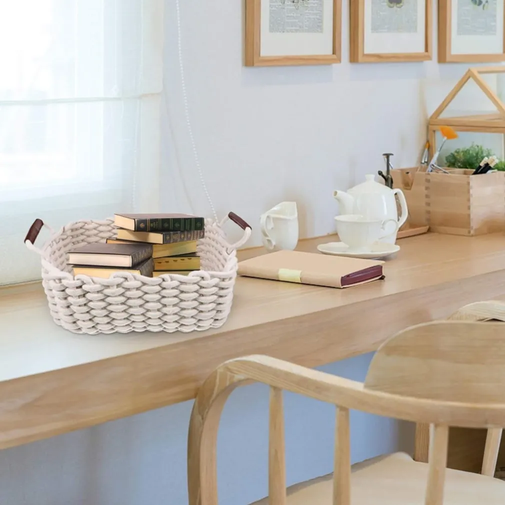 SET 3 CESTINI INTRECCIATI IN CORDA CESTO PORTAOGGETTI ORGANIZZA DECORA CASA 10634