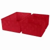 SET 3 CESTINI PORTA OGGETTI ORGANIZER IN TESSUTO RETTANGOLARI BAGNO ROSSO 69910