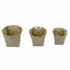 SET 3 CESTINI ROTONDI PORTA OGGETTI IN TESSUTO BEIGE PER BAGNO CASA CUCINA 79045