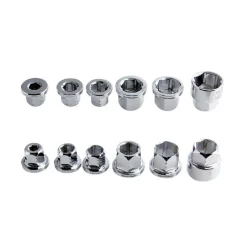 SET 7 CHIAVE A CRICCHETTO REVERSIBILE ESAGONALI 14-19MM 5 INNESTI 6-19MM