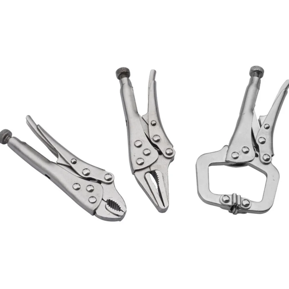 SET 3 CHIAVE PINZA PINZE SCATTO 4" 5" AUTOBLOCCANTE A PRESSIONE REGOLABILE