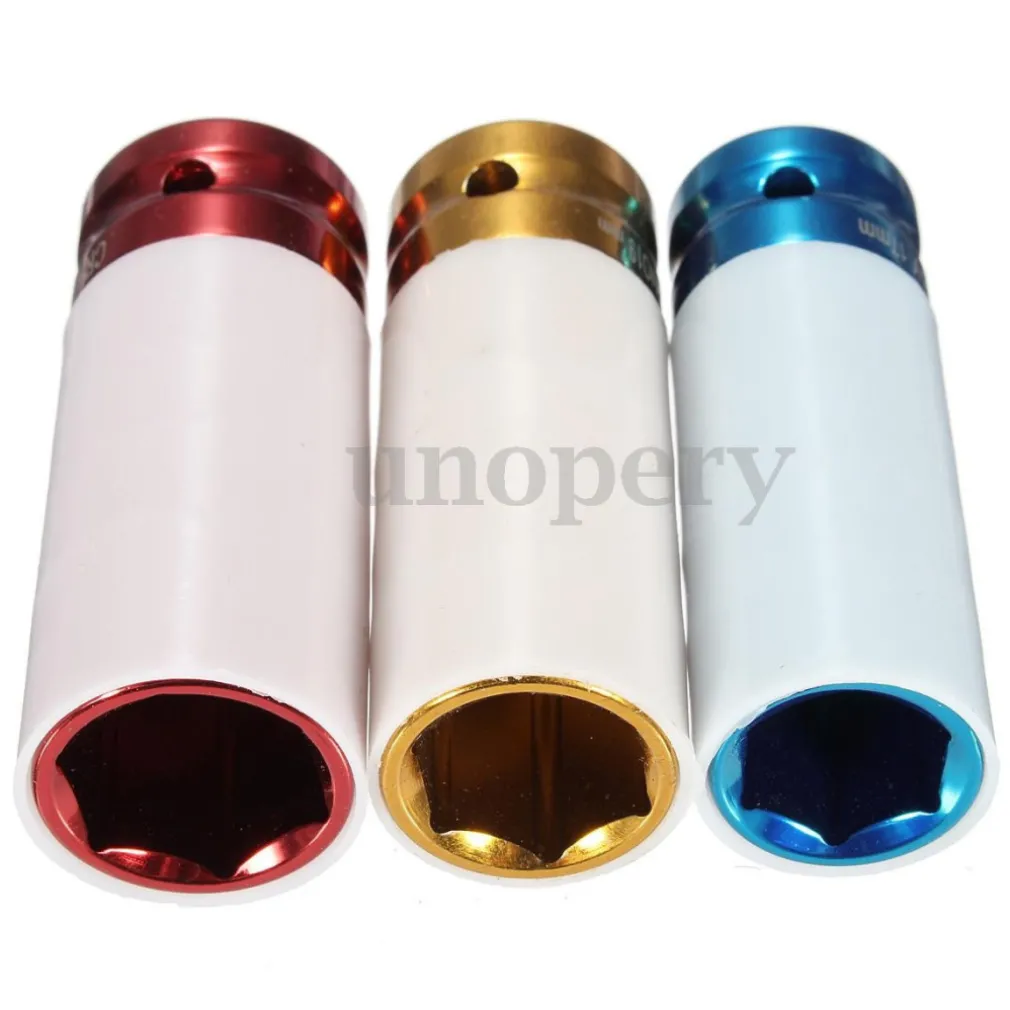 SET 3 CHIAVI A BUSSOLA PER DADI CERCHIO RUOTE ATTACCO 1/2" RIVESTITE 17 19 21 MM