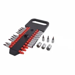 SET 27 CHIAVI BUSSOLE TORX ATTACCO 1/4" + CHIAVE A CRICCHETTO REVERSIBILE