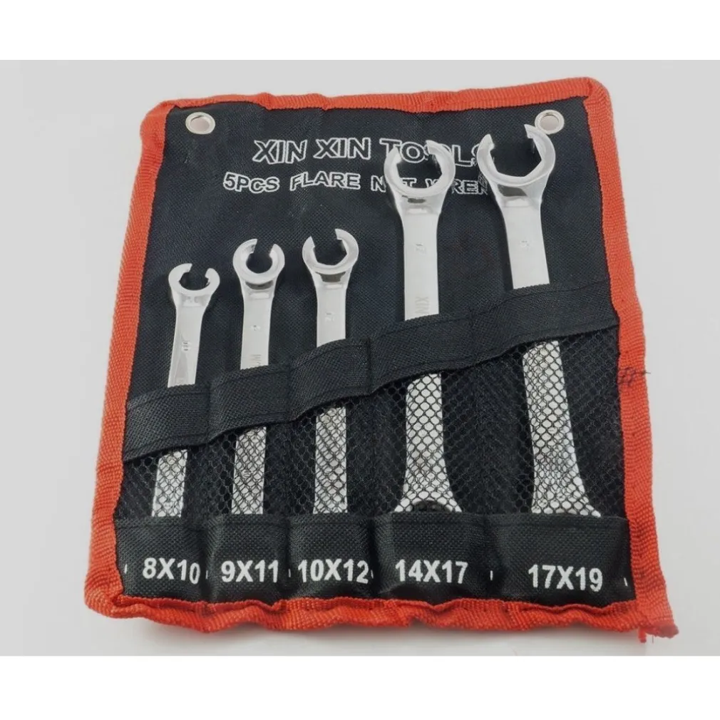 SET 5 CHIAVI ESAGONALI APERTE RACCORDI TUBI FRENI 8X10 9X11 10X12 14X17 17x19
