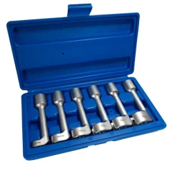 SET 6 CHIAVI POLIGONALI APERTE PER RACCORDI CARBURATORI INIETTORI 1/2" 12 A 19MM