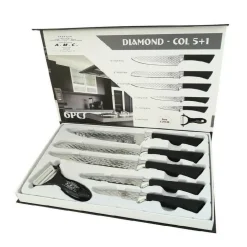 SET 5 COLTELLI PELAPATATE DA CUCINA IN ACCIAIO MANICO ANTISCIVOLO DIAMOND