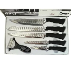 SET 5 COLTELLI PELAPATATE DA CUCINA IN ACCIAIO MANICO ANTISCIVOLO DIAMOND