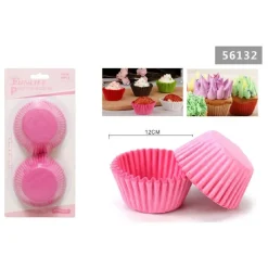 SET 2 CONFEZIONI 50 PIROTTINI CARTA 12CM ROSA DOLCI CUPCAKE TORTINE MUFFIN 56132