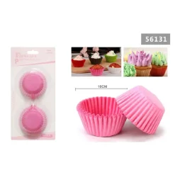 SET 2 CONFEZIONI 50 PIROTTINI CARTA 10CM ROSA DOLCI CUPCAKE TORTINE MUFFIN 56131