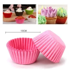 SET 2 CONFEZIONI 50 PIROTTINI CARTA 10CM ROSA DOLCI CUPCAKE TORTINE MUFFIN 56131